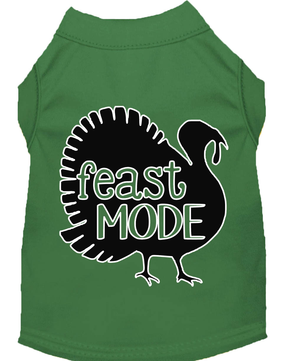 Feast Mode Screen Print Dog Shirt Green Med